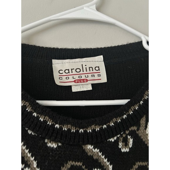 Vintage Carolina Colours Made In USA Abstract Tunic Sweater Size 1X Retro Unique - Picture 5 of 11